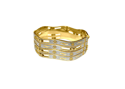 Two Tone Plated 5 mm CNC Dancing Bangles